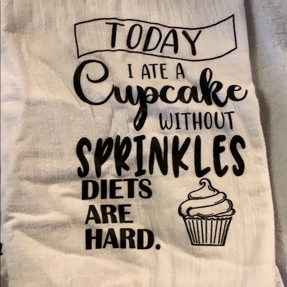 Three tea towels- different sayings-new/ washed 1x - Picture 4 of 5